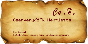 Cservenyák Henrietta névjegykártya
