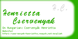 henrietta cservenyak business card